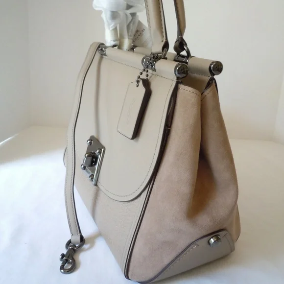 Coach Drifter Carryall Tote Leather Suede in Stone Gray 38389 - Picture 4 of 15
